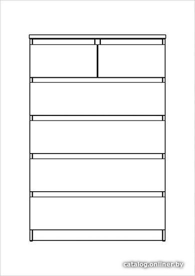 Комод Mio Tesoro Мальта 6 ящиков 80x121 2.05.02.100.3 (дуб сонома)