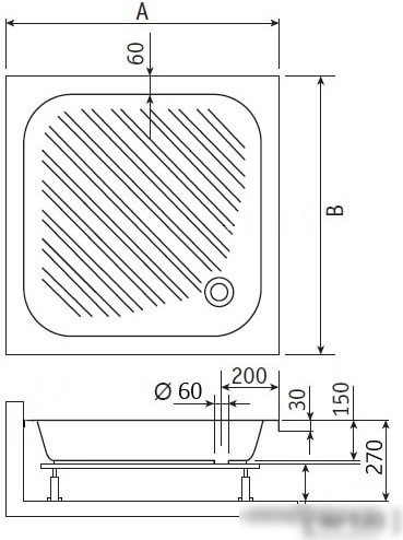 Душевой поддон RGW B/CL-S 16180188-51 80x80