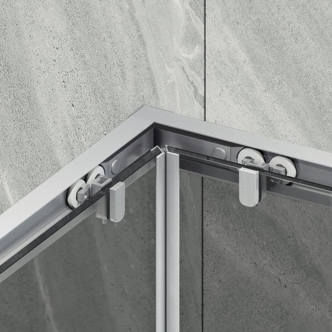 Душевой уголок MaybahGlass MGY-1334-5 (графит стекло/хром матовый)