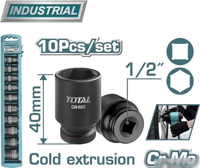 Набор головок слесарных Total THISTD12101