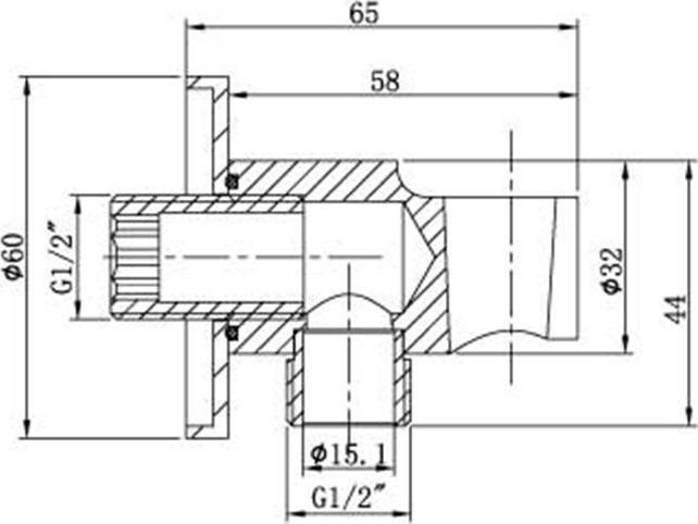 Держатель душевой лейки с подключением Vincea VSC-31MB