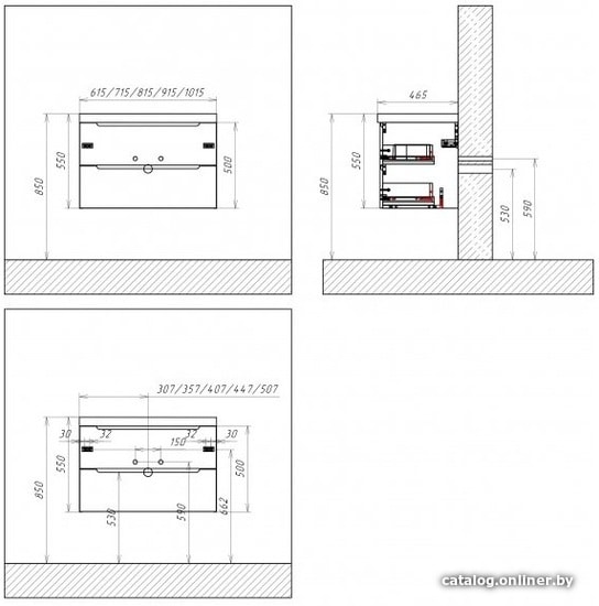 BelBagno Тумба под умывальник Etna-900-2C-SO-BO-P (bianco opaco)