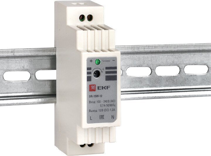 Блок питания на DIN-рейку EKF PROxima DR-15W-12