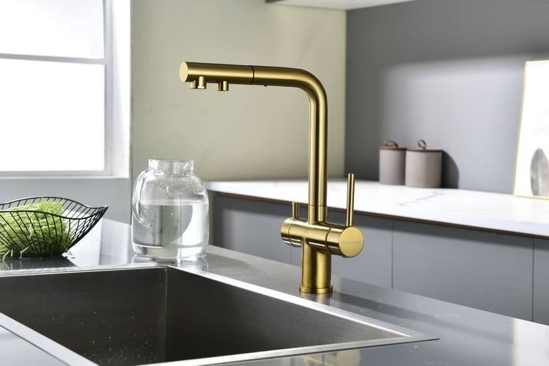Смеситель Paulmark Serpentine Se213222-BG (золото/брашированное золото)