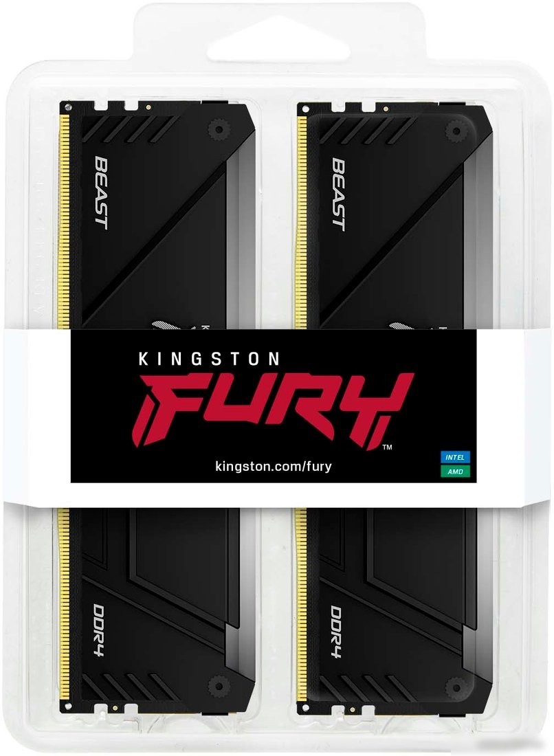 Оперативная память Kingston FURY Beast RGB 2x32ГБ DDR4 3600 МГц KF436C18BB2AK2/64