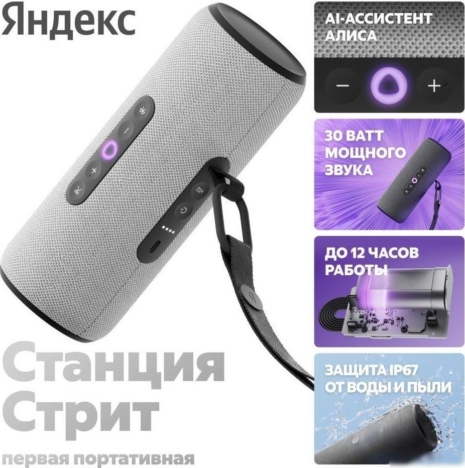 Умная колонка Яндекс Станция Стрит (серый)