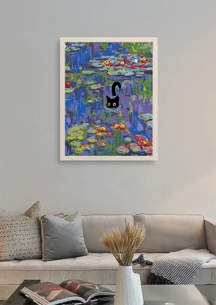 Картина по номерам PaintLine Клод Моне. Лилии с котенком PL-00259