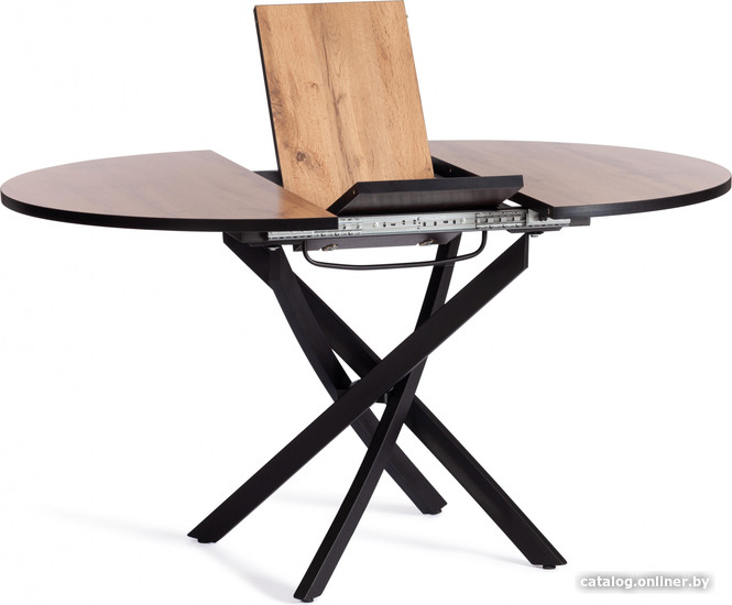 Кухонный стол TetChair Manzana 100x100+30x75 (дуб вотан/черный)