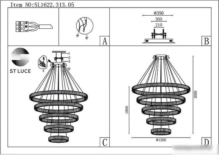Подвесная люстра ST Luce Tivoli SL1622.313.05