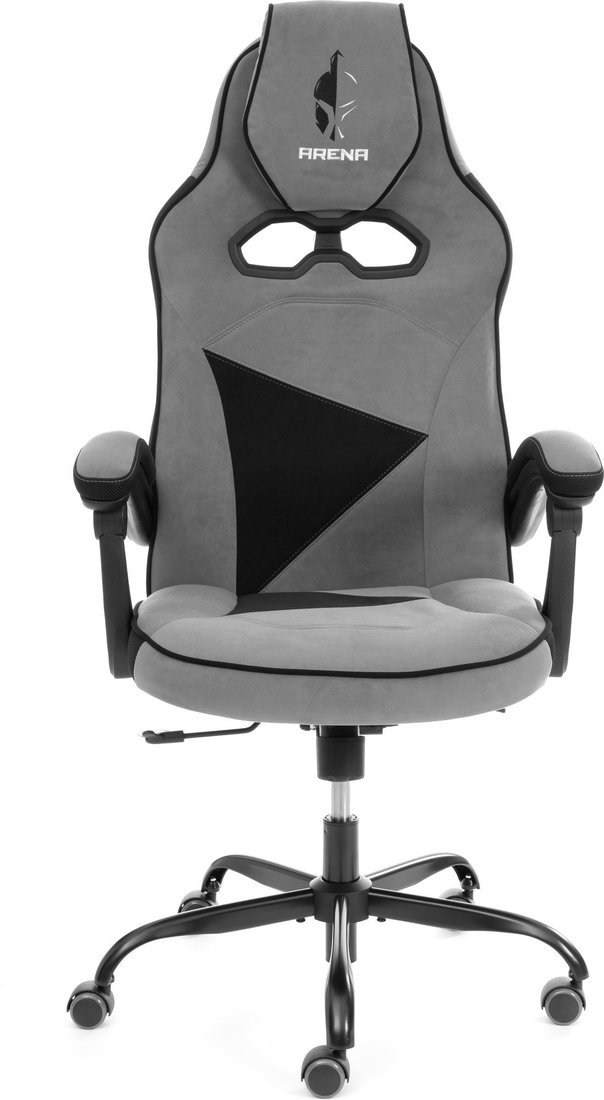 Игровое (геймерское) кресло TetChair Arena metalBL (велюр, серый/черный, 29/35)