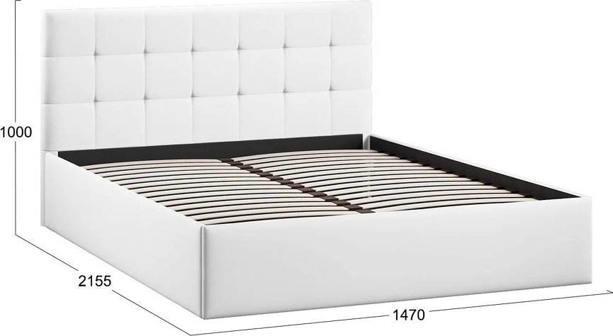 Кровать Трия Джоли Тип 1 универсальный 140x200 (экокожа Polo white)