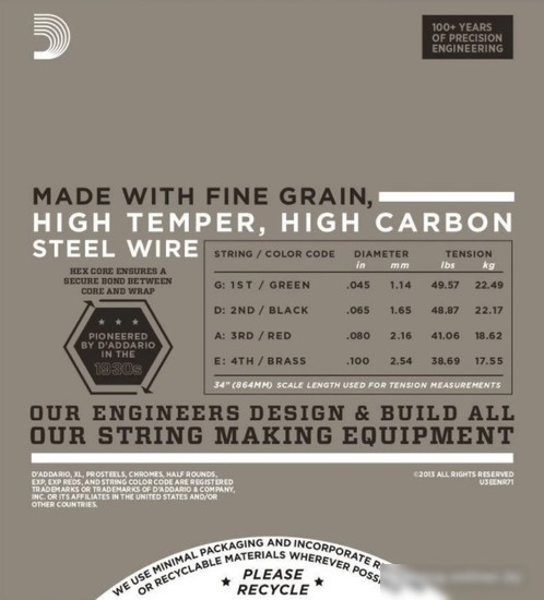 Струны для гитары D'Addario ENR71