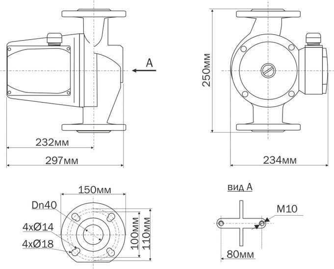 Циркуляционный насос Aquario AC 8-12.5-40F