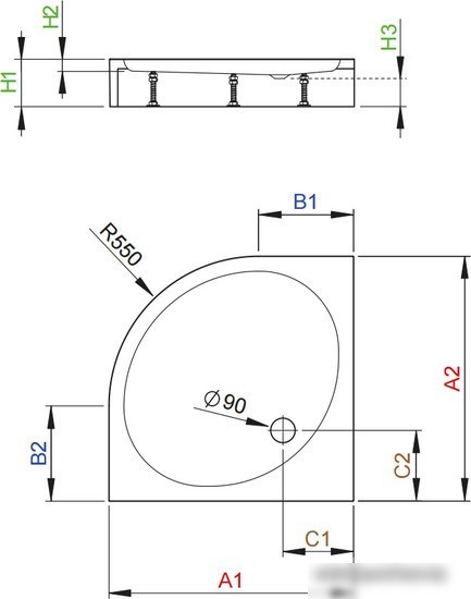 Душевой поддон Radaway Patmos A Compact 90x90 [4S99155-05]