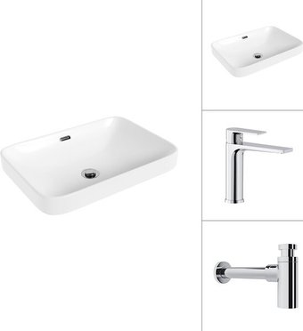 Умывальник Lauter 21441A + Reef 21CK678C с сифоном 21635CH (хром)