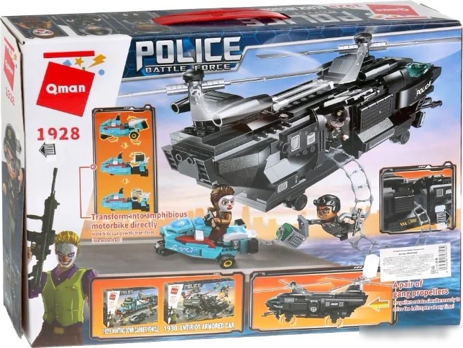 Конструктор Qman Police Battle Force 1928 Вертолет