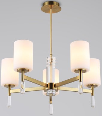 Подвесная люстра Ambrella LH56261/5 BS/FR (латунь/белый матовый)