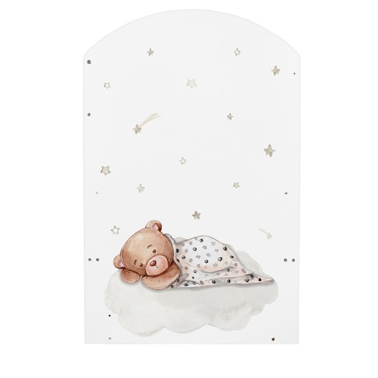 Классическая детская кроватка Indigo With Love Мишка маятник, ящик (белый)
