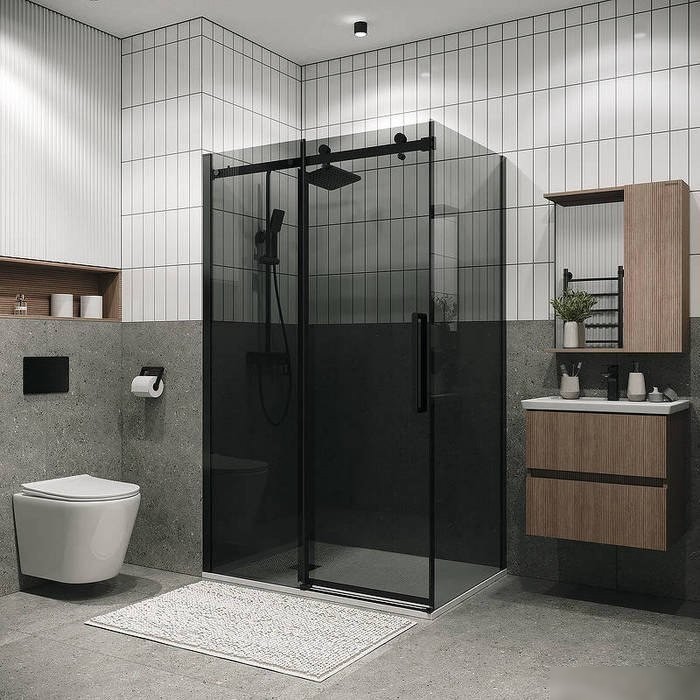 Душевой уголок Grossman Classic 100x80x195 120.K33.04.1080.21.10 (черный матовый/тонированно стекло)