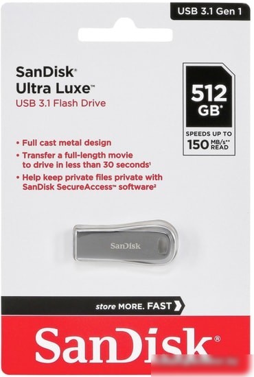 USB Flash SanDisk Ultra Luxe USB 3.1 512GB SDCZ74-512G-G46