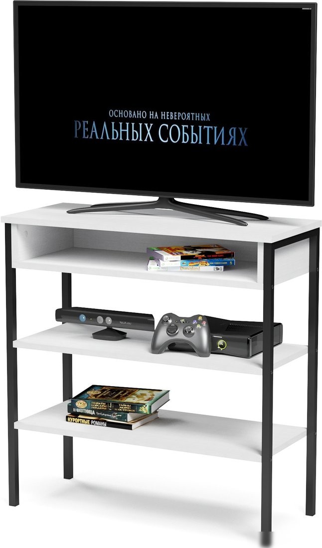 Стеллаж Mio Tesoro Mila Loft (белый/черный)