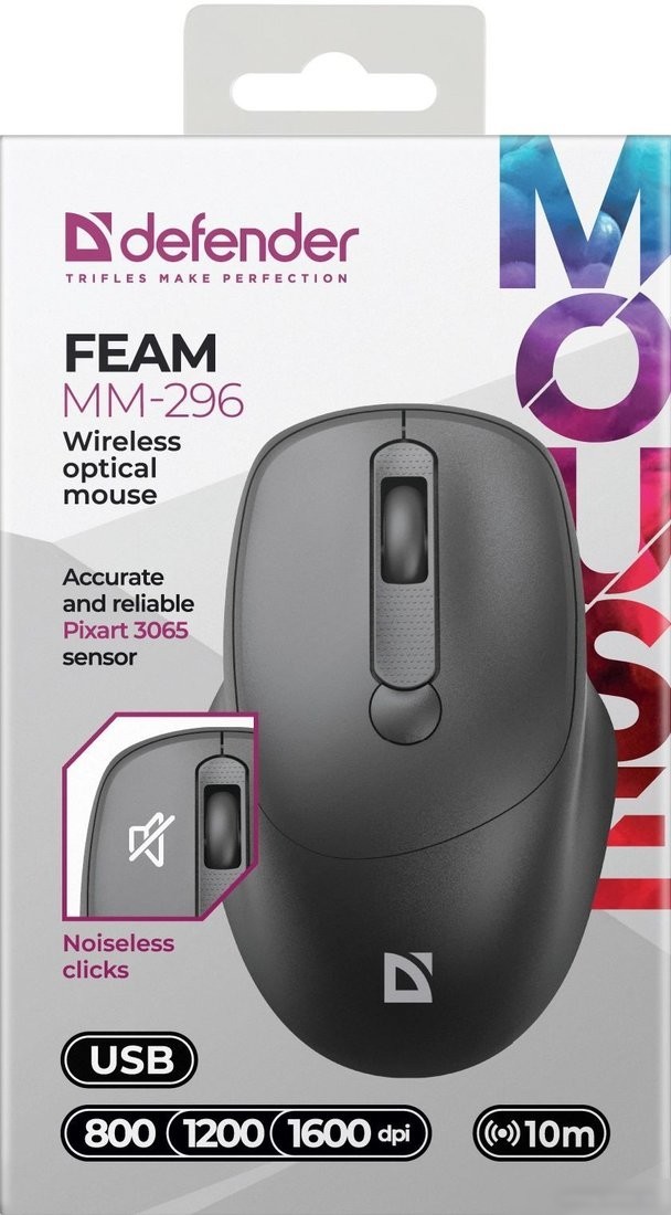 Мышь Defender Feam MM-296 (черный)