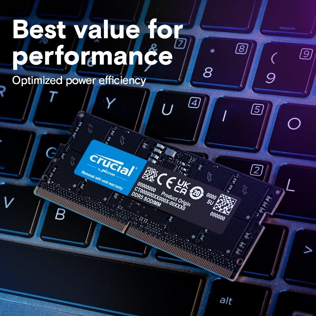 Оперативная память Crucial 8ГБ DDR5 SODIMM 5600 МГц CT8G56C46S5