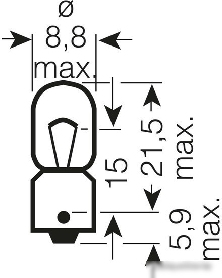 Галогенная лампа Osram T4W Original Line 2шт [3893-02B]