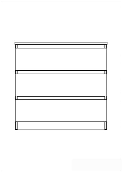 Комод Mio Tesoro Мальта 3 ящика 80x76 2.05.02.040.1 (белый)