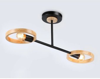 Люстра средней высоты Ambrella light Traditional TR8244/2 BK/LWD (черный/светлое дерево)