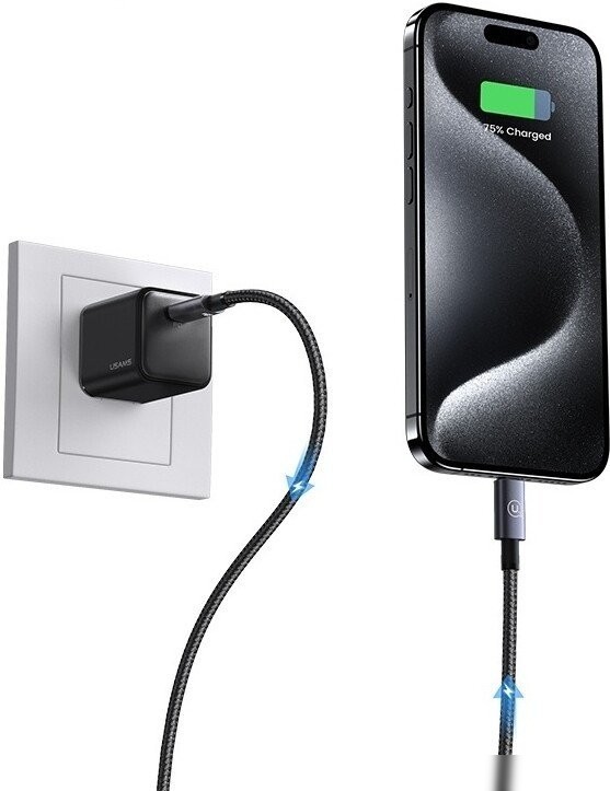 Кабель Usams US-SJ678 USB Type-C - USB Type-C (0.25 м, черный)