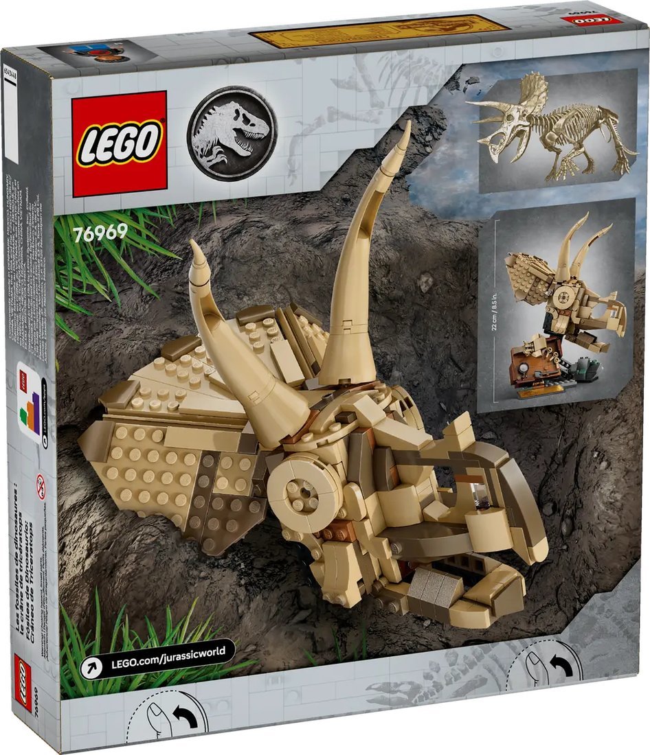 Конструктор LEGO Jurassic World Окаменелости динозавров череп трицератопса 76969