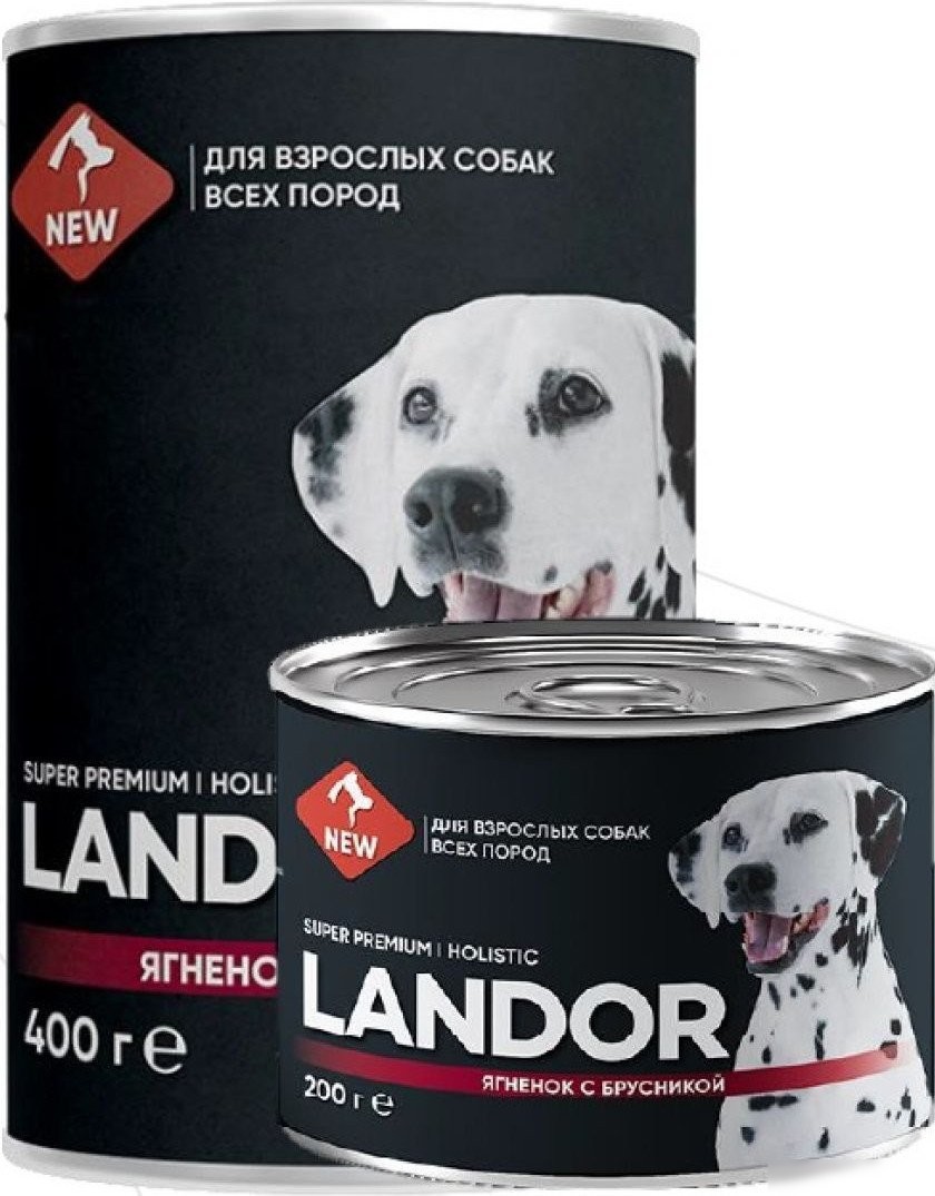 Консервированный корм для собак Landor Для всех пород ягненок с брусникой 4002204 0.4 кг