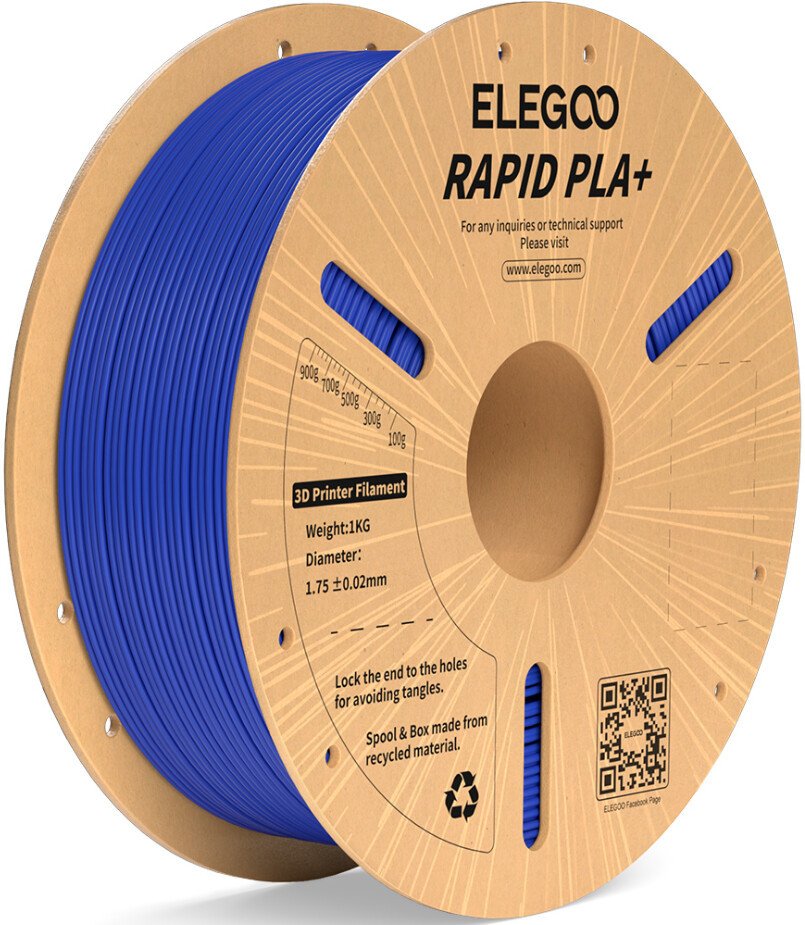 Филамент Elegoo RAPID PLA+ (1.75 мм, 1 кг, синий) Филамент Elegoo RAPID PLA+ (1.75 мм, 1 кг, синий)