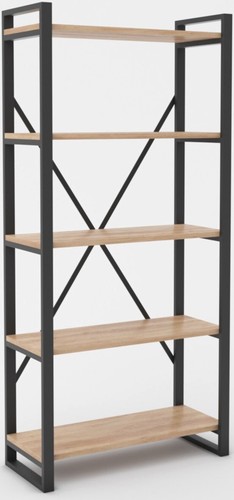 Стеллаж Hype Mebel Стандарт-2 50x200 (черный/дуб галифакс натуральный)