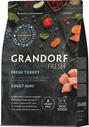 Сухой корм для собак Grandorf Adult Mini Breeds Fresh Turkey&Sweet Potat 3 кг