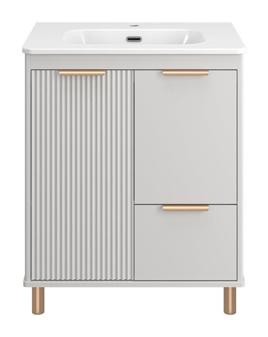 Brevita Тумба с умывальником Risacca Crema 70 RIS-06070-0342Я+B-OND070-01 (серый кашемир)