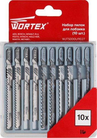 Набор оснастки для электроинструмента Wortex WJTS000U11027 (10 предметов)