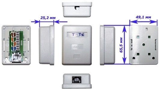 Розетка компьютерная TWT TWT-SM1-45/6-WH