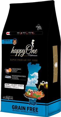 Сухой корм для собак HappyOne Mediterraneum беззерновой со свежим яйцом и свежей сардиной 12 кг