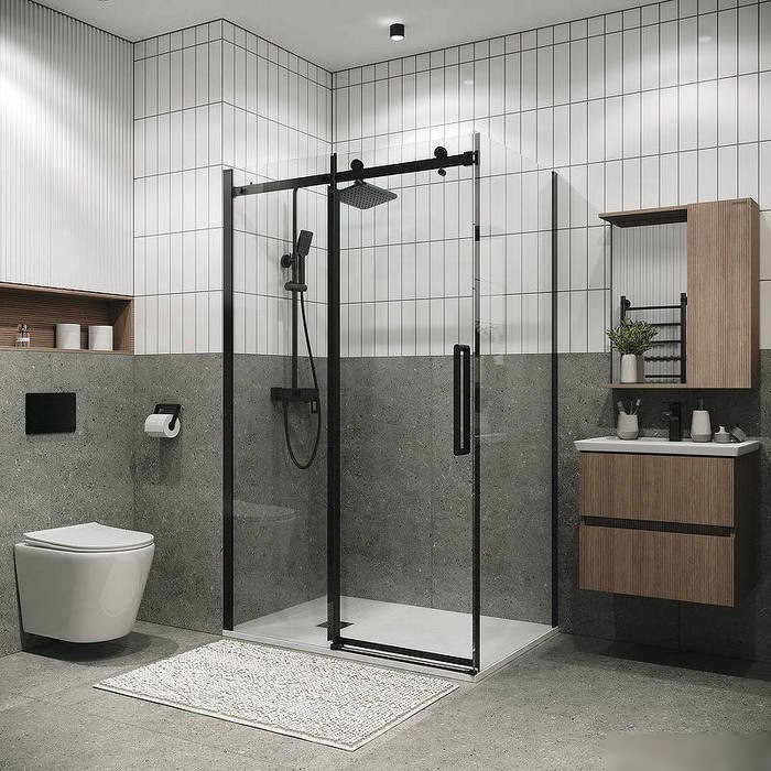 Душевой уголок Grossman Classic 100x80x195 120.K33.04.1080.21.00 (черный матовый/стекло прозрачное)