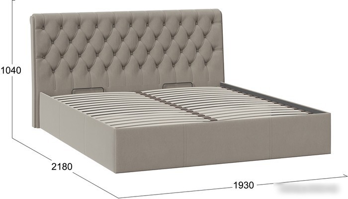 Кровать Трия Скарлет универсальная тип 1 с ПМ 180x200 (велюр мокко темный)