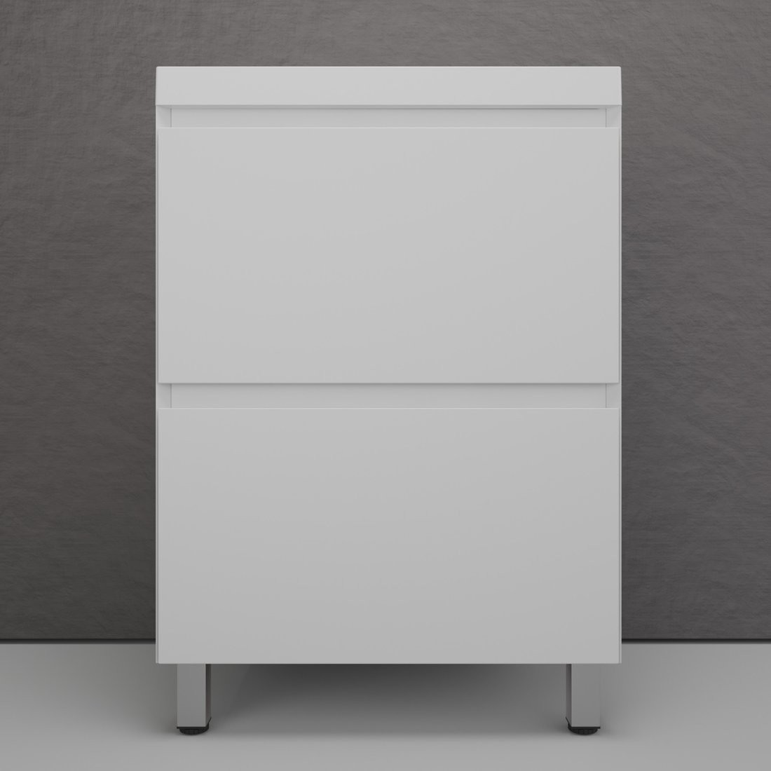 Symbolite Тумба под умывальник Манхэттен 60 Plus 2 ящика + Asti 60x45 (белый матовый/жасмин)
