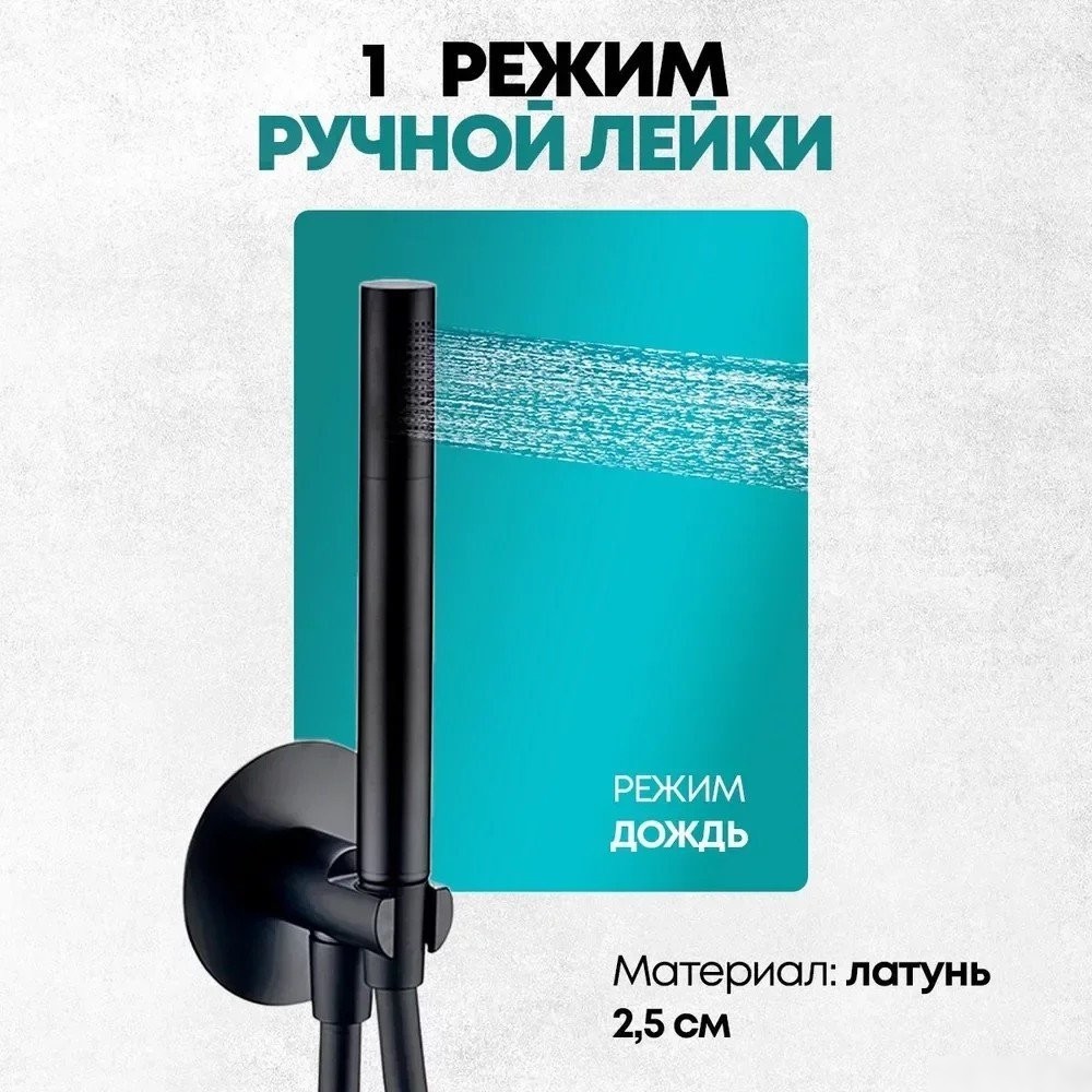 Душевая система Grocenberg GB5090 (черный матовый)