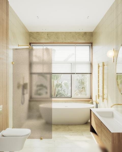 Душевая стенка MaybahGlass 79x195 MGD-265-3 (бронзовое матовое стекло/золото)
