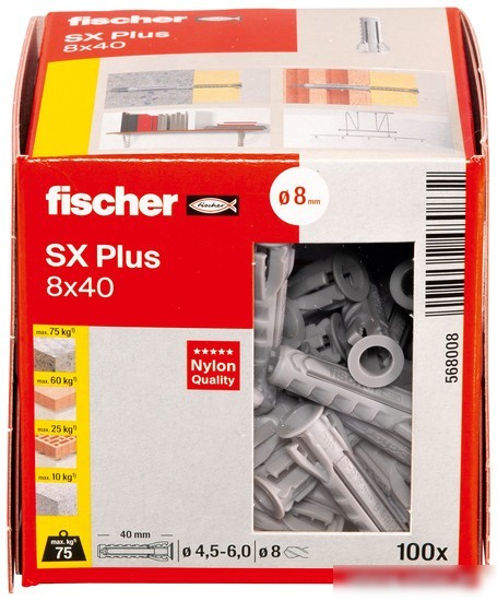 Дюбель универсальный Fischer SX Plus 8X40 568008 (100 шт)