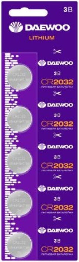 Батарейка Daewoo Lithium CR2032 (5 шт) Батарейка Daewoo Lithium CR2032 (5 шт)