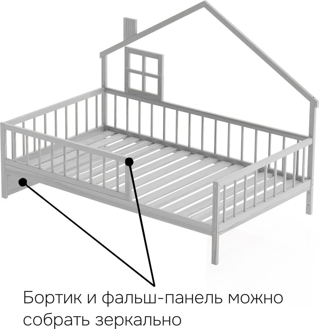 Кровать-домик Диприз Loki 90х200 Д.80065.1 (серый)