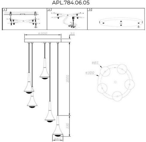 Подвесная люстра Aployt APL.784.06.05