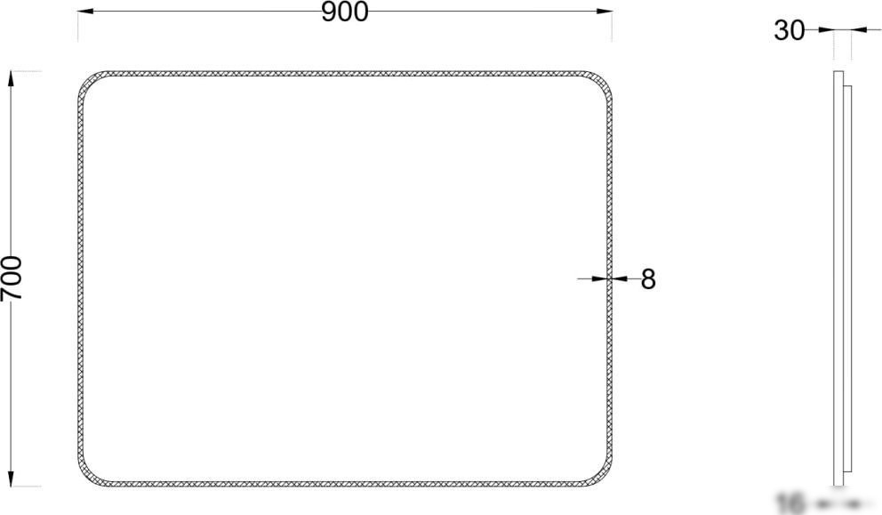 Roxen Зеркало Simon 510205-90B 90x70
